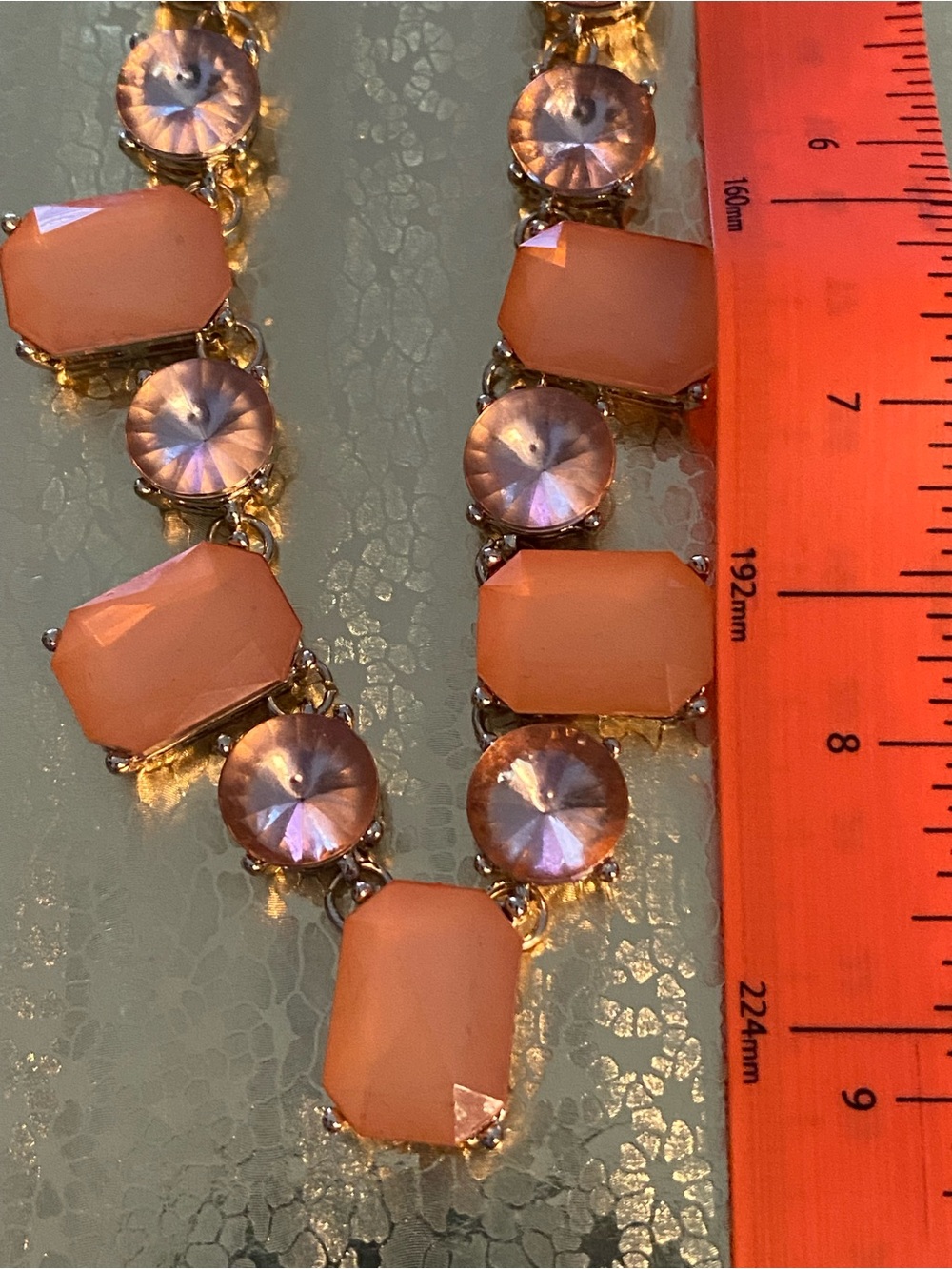 NWT Olivia Welles 14K Gold-Plated Peach Statement Necklace - Picture 7 of 7